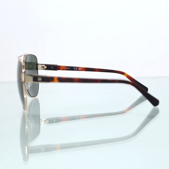 Guess Metal Pilot Aviator Mens Sunglasses - Gold/Green - NWT - Picture 6 of 10